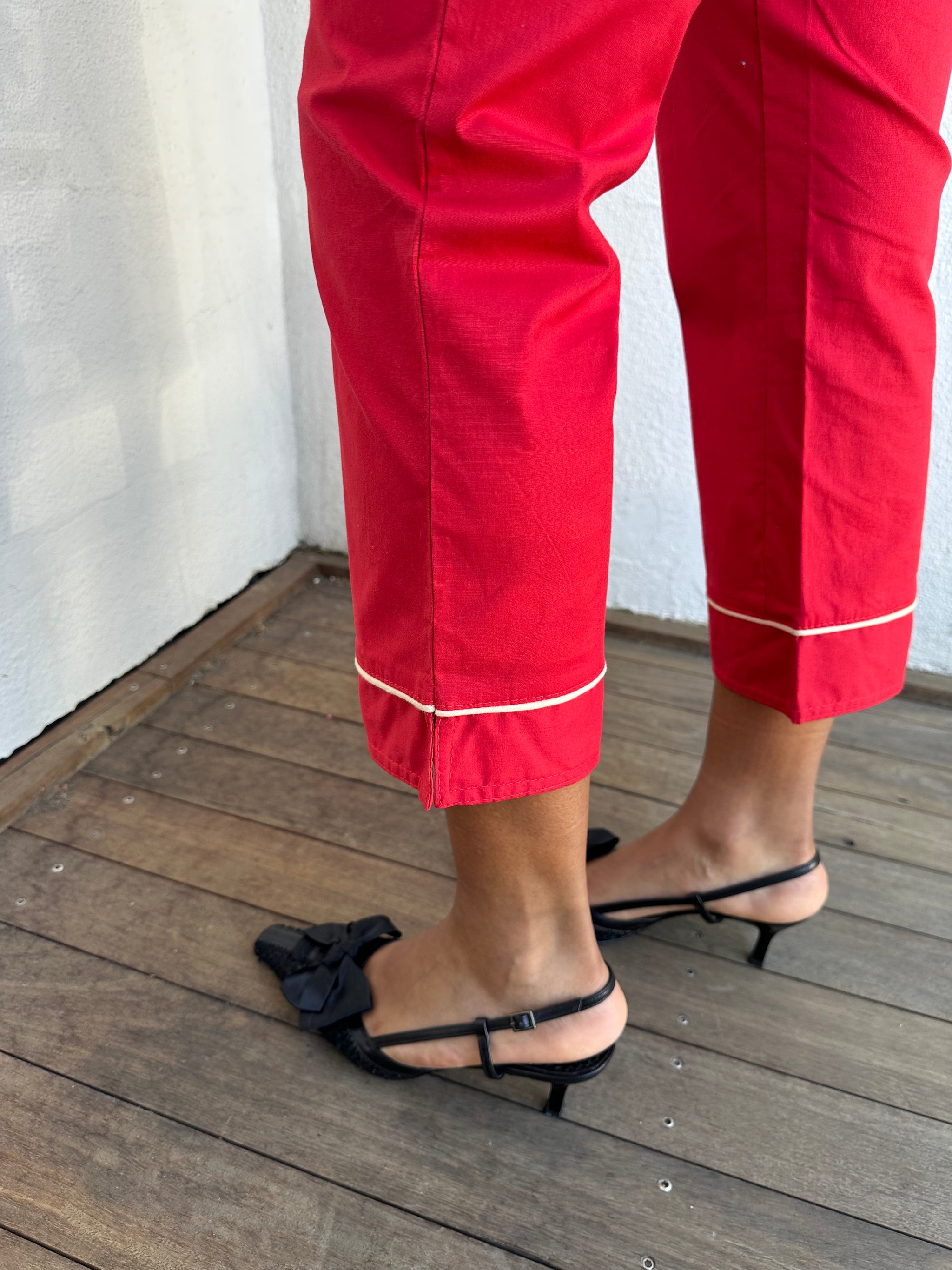 Red Y2K Cropped Pants - Size S