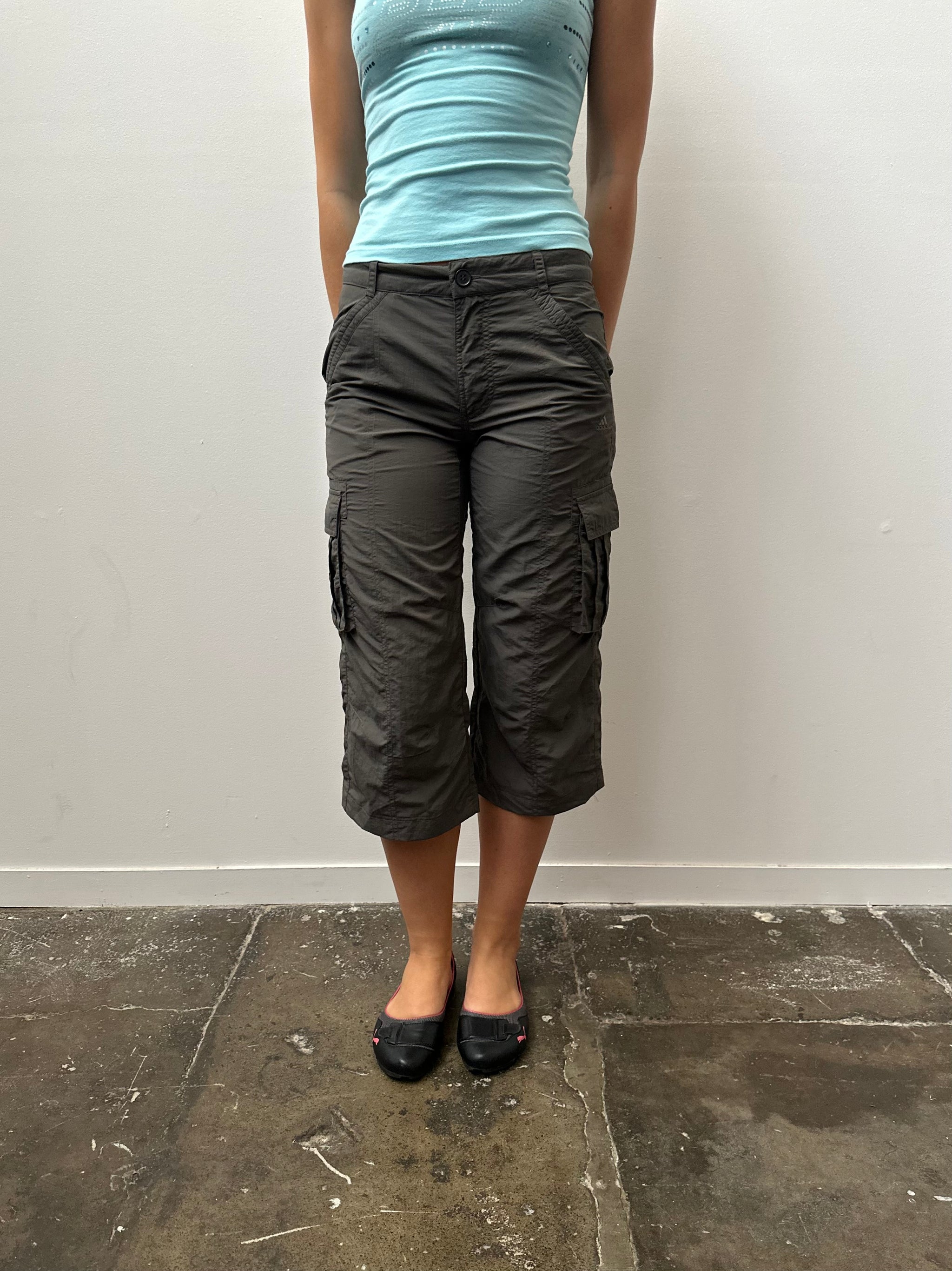 Adidas Grey Capri Cargo Pants - Size S