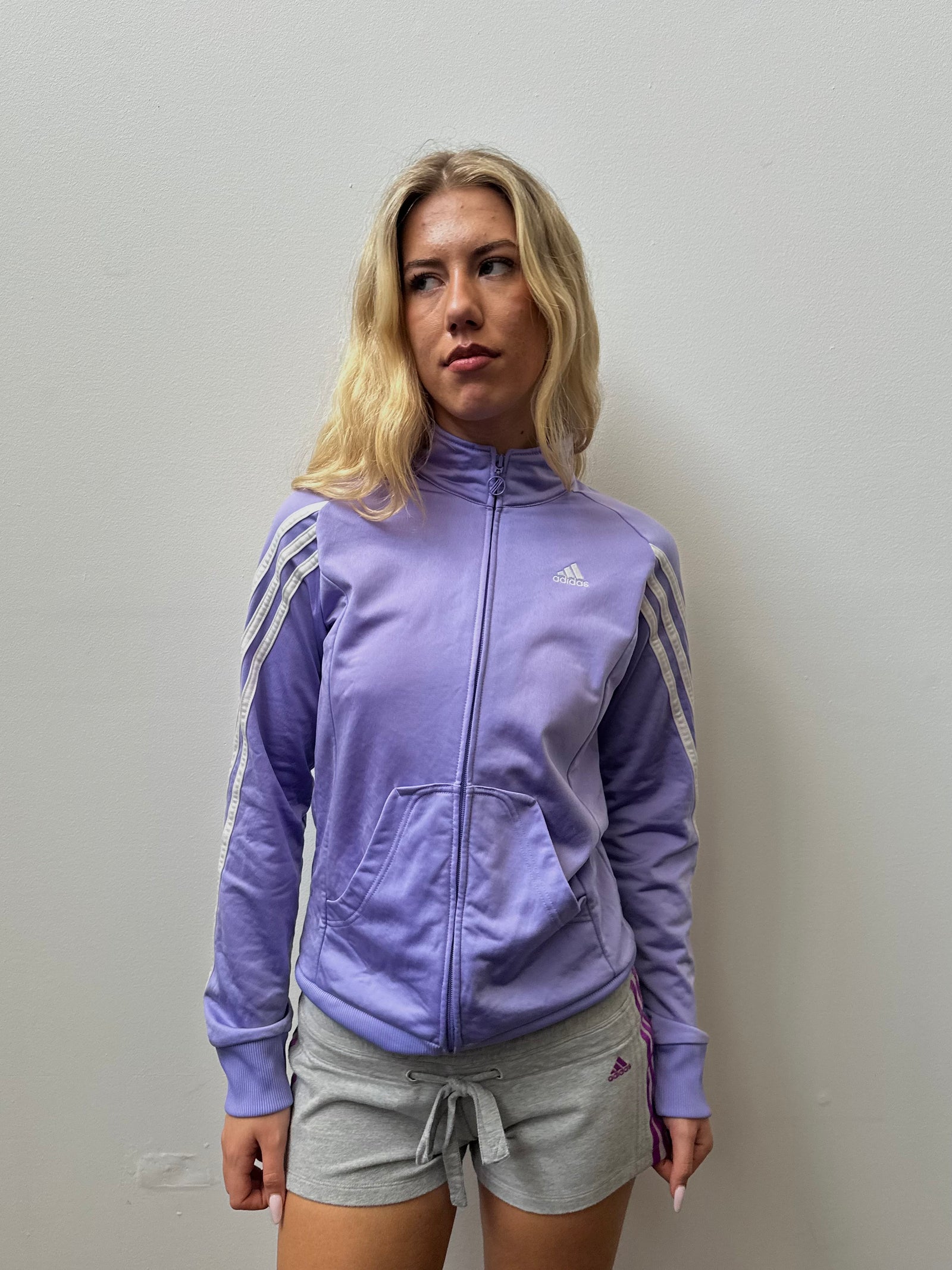 Adidas Lilac Zip Up Jacket - Size M