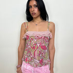 Baby Pink & Green Bold Pattern Cami - Size M