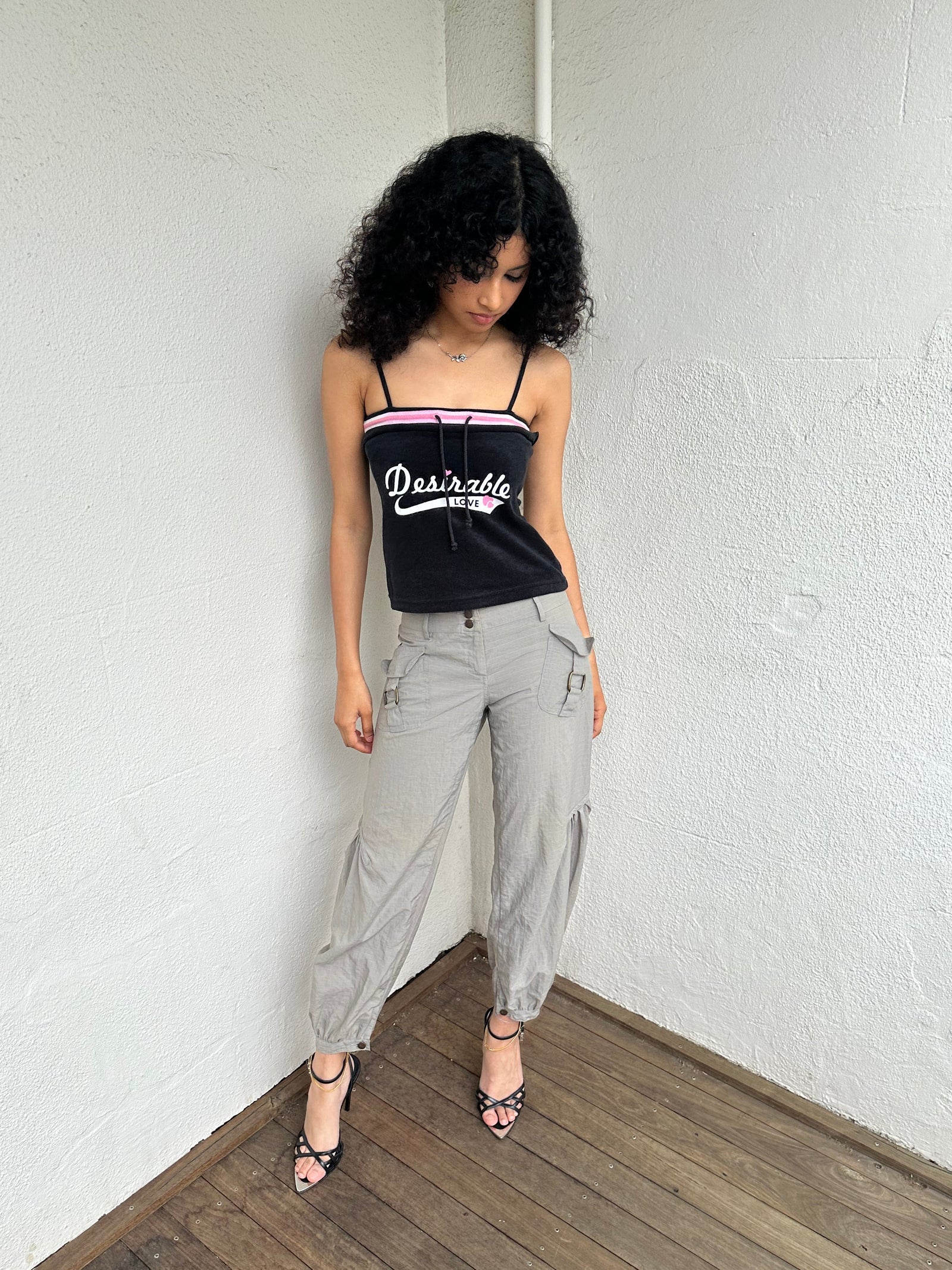 Light Grey Y2K Cargo Pants - Size S