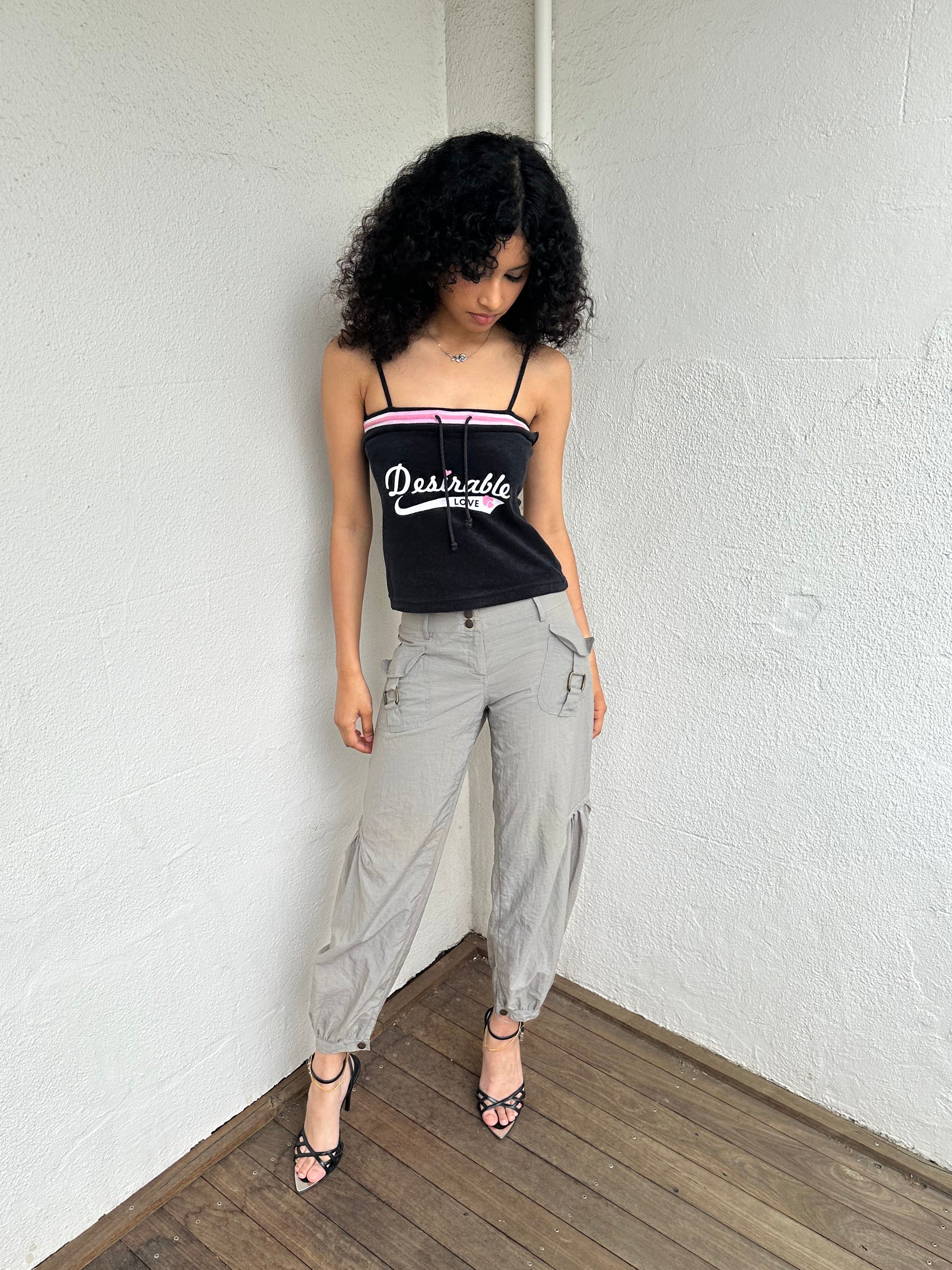 Light Grey Y2K Cargo Pants - Size S