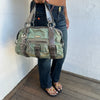 00s Michael Kors Green Metallic Nylon Handbag