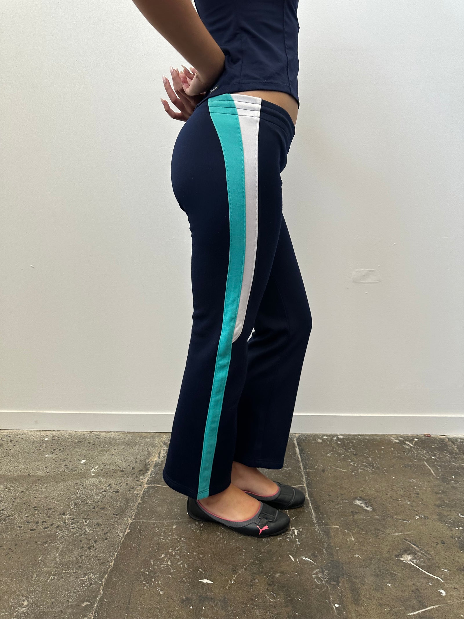 Speedo Turquoise & Navy Side Stripe Pants - Size 8