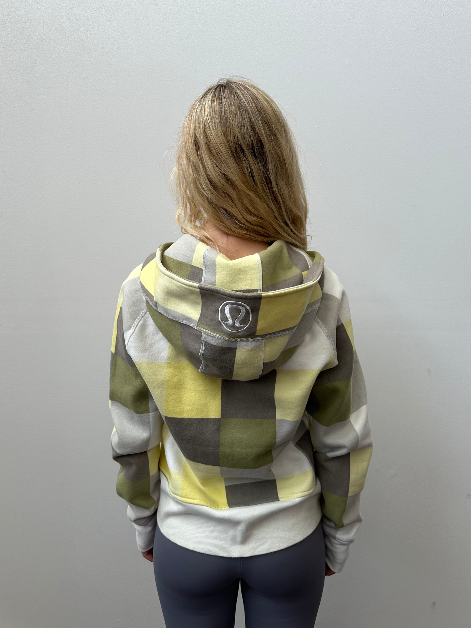 Lululemon Yellow Check Scuba Hoodie - Size L
