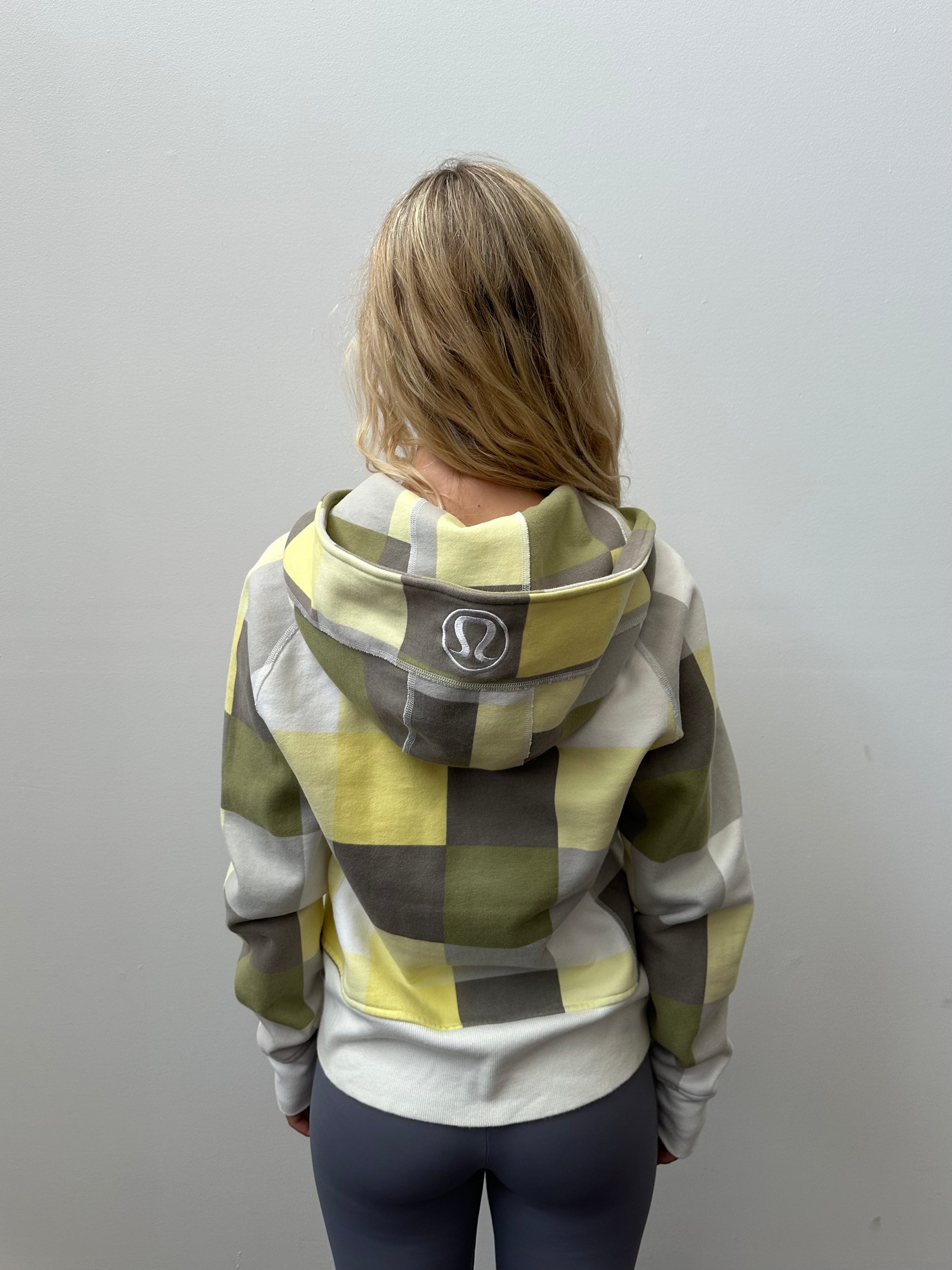 Lululemon Yellow Check Scuba Hoodie - Size L