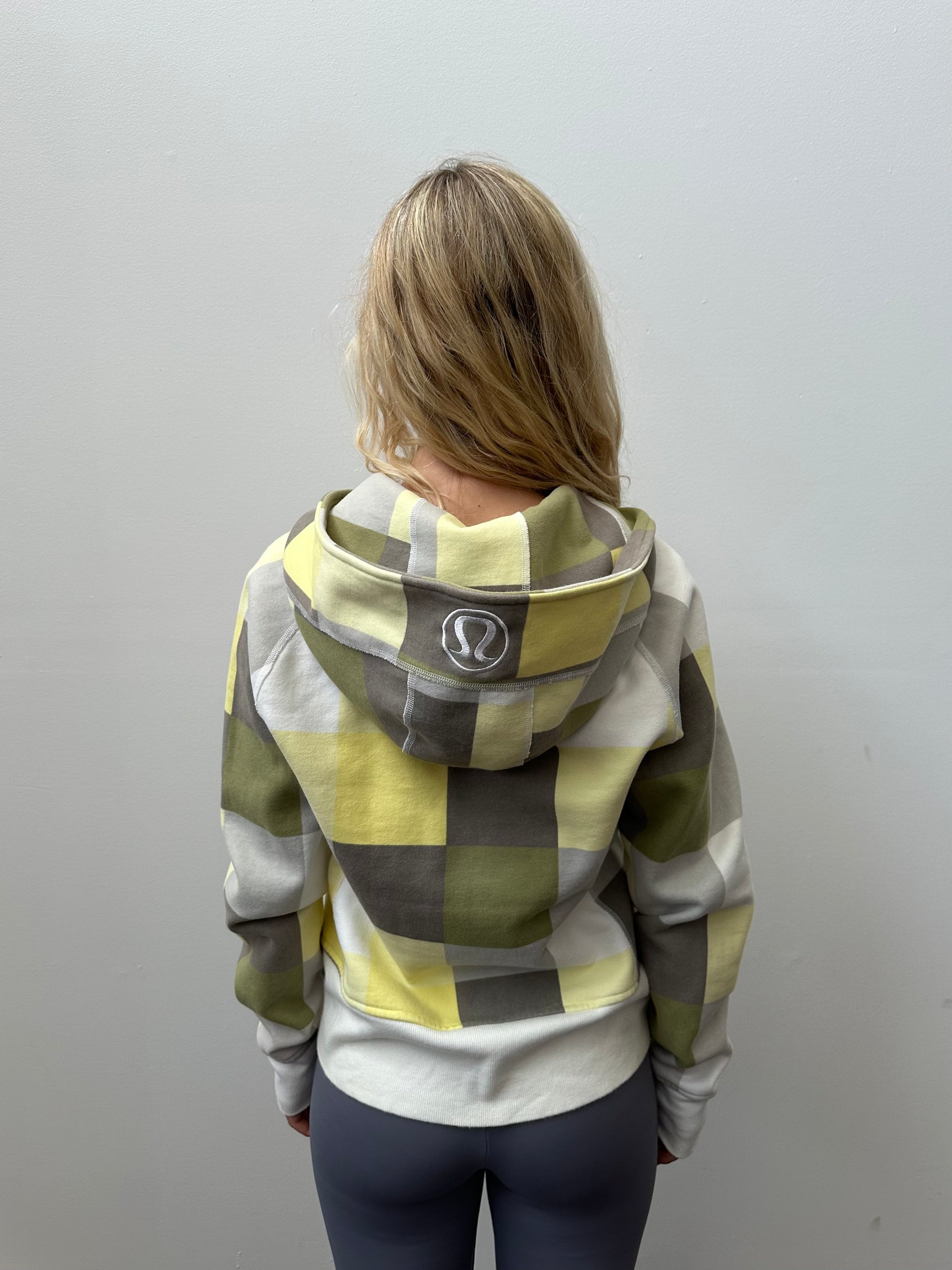 Lululemon Yellow Check Scuba Hoodie - Size L