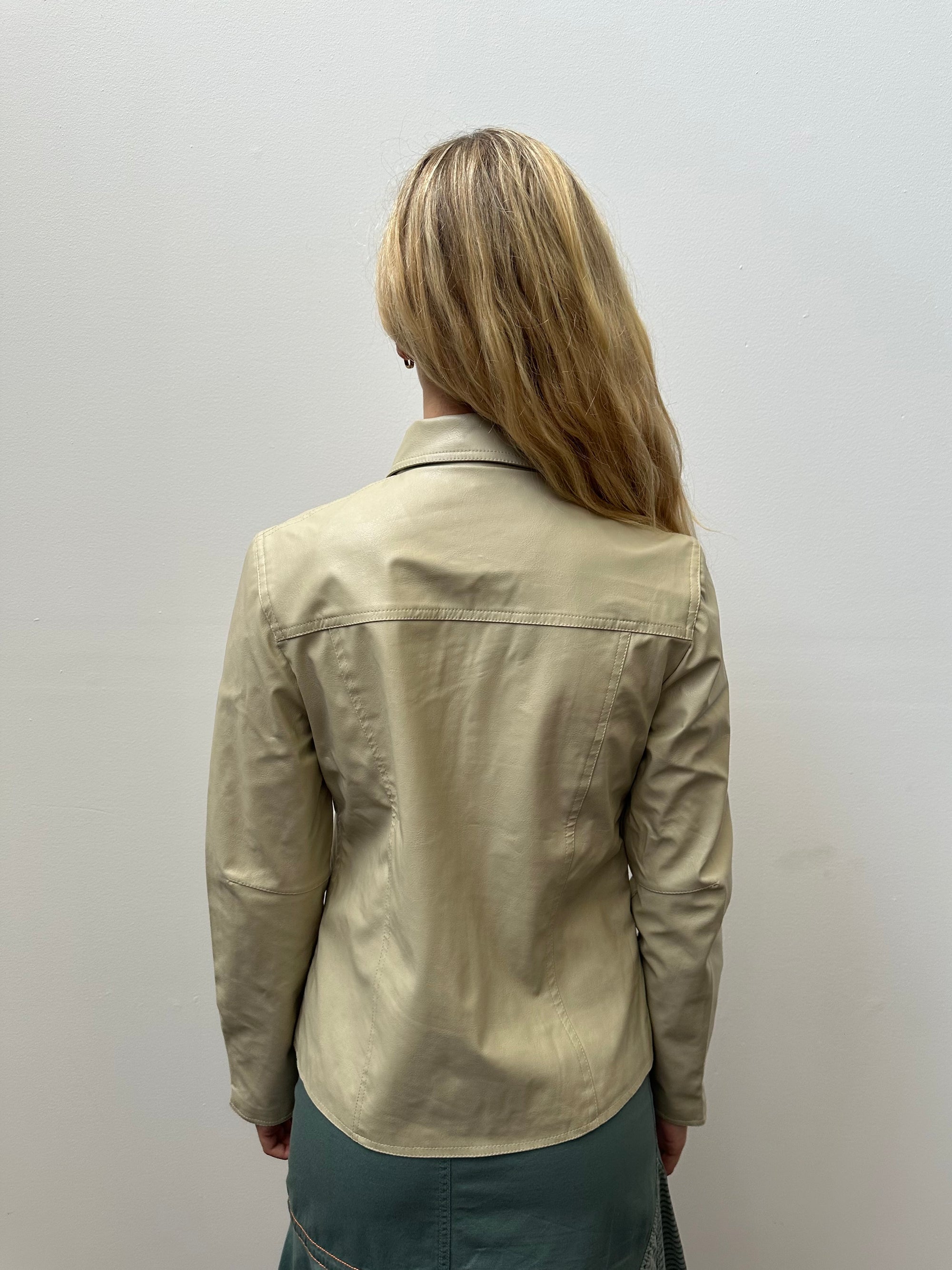 Cream PVC jacket - Size M