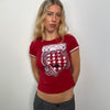Red Graphic 'One More Time Baby" Baby-T - Size S
