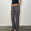 Low-rise Grey Check Suit Pants - Size S