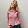 Baby Pink Ribbed Double Zip - Size M
