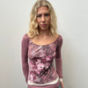 Morgan De Toi Pink Graphic Long Sleeve Top - Size S