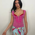 Intimimissi Hot Pink & Green Polkadot Cami Top - Size S