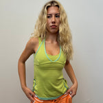 Lime Green Layered Tank Top - Size S