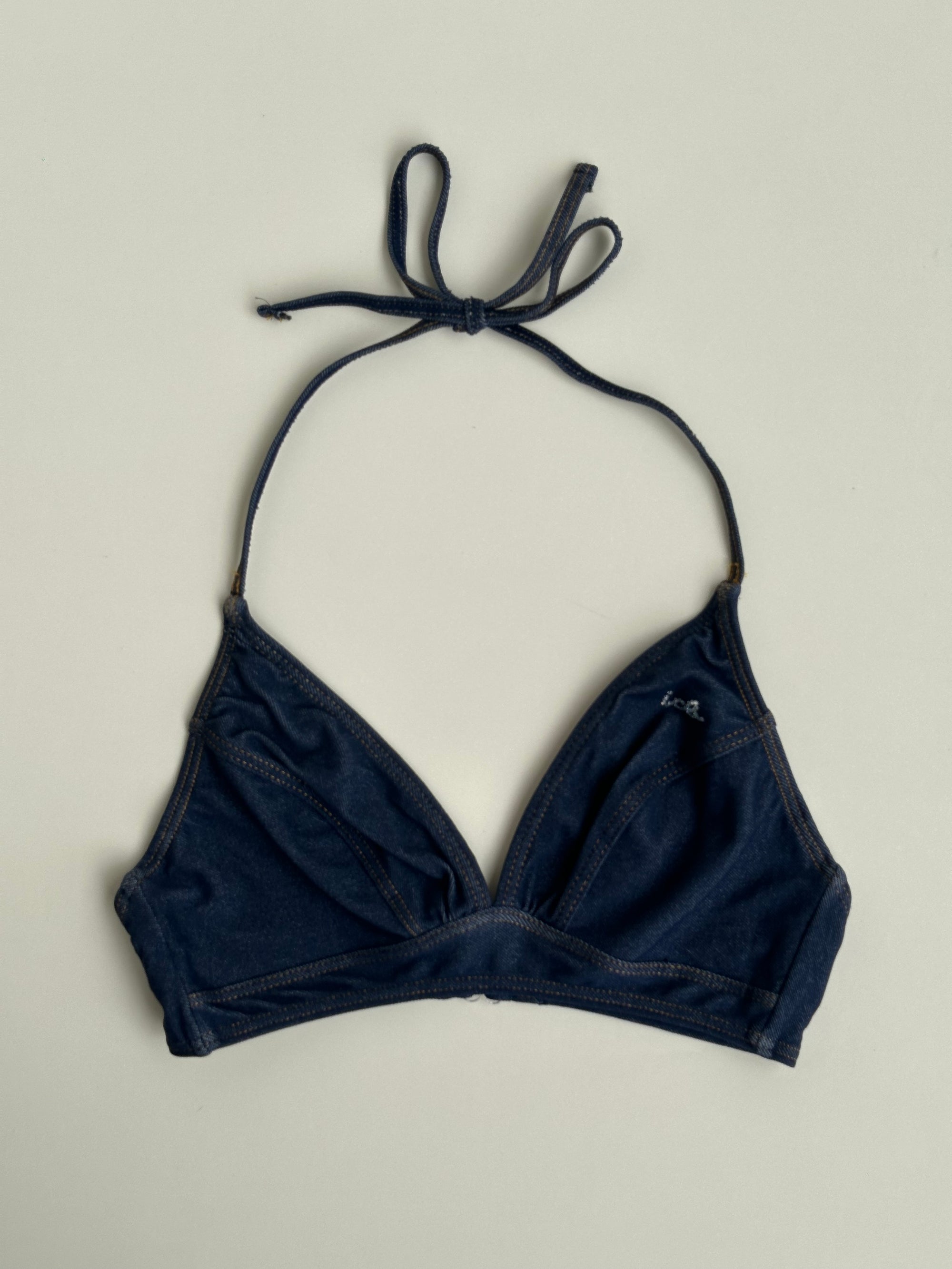 Denim Look Bikini Top