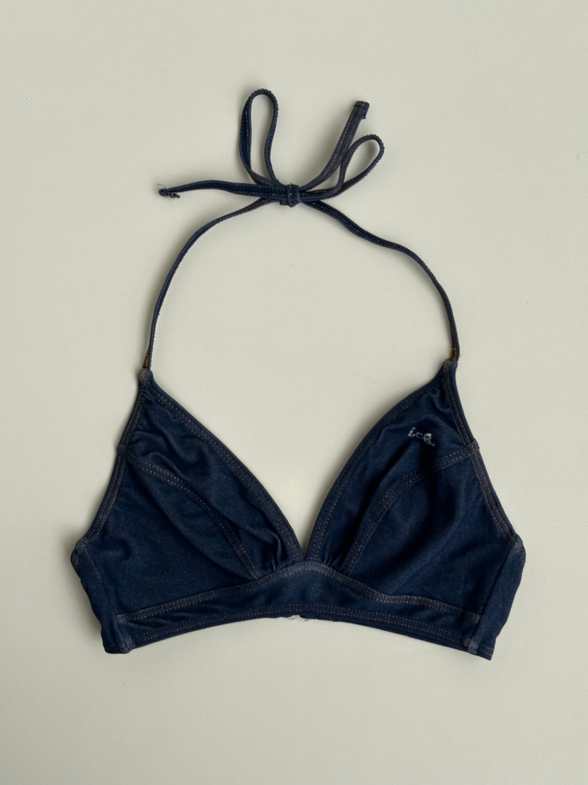 Denim Look Bikini Top