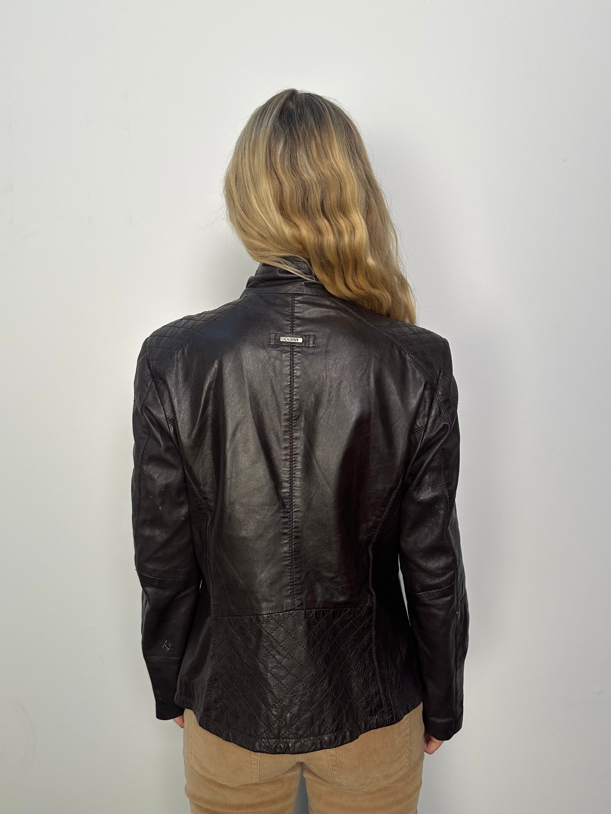 Dark Brown Leather Jacket - Size L