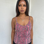 Red & Black Snake Print Cami Top