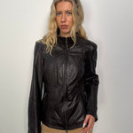 Dark Brown Leather Jacket - Size L