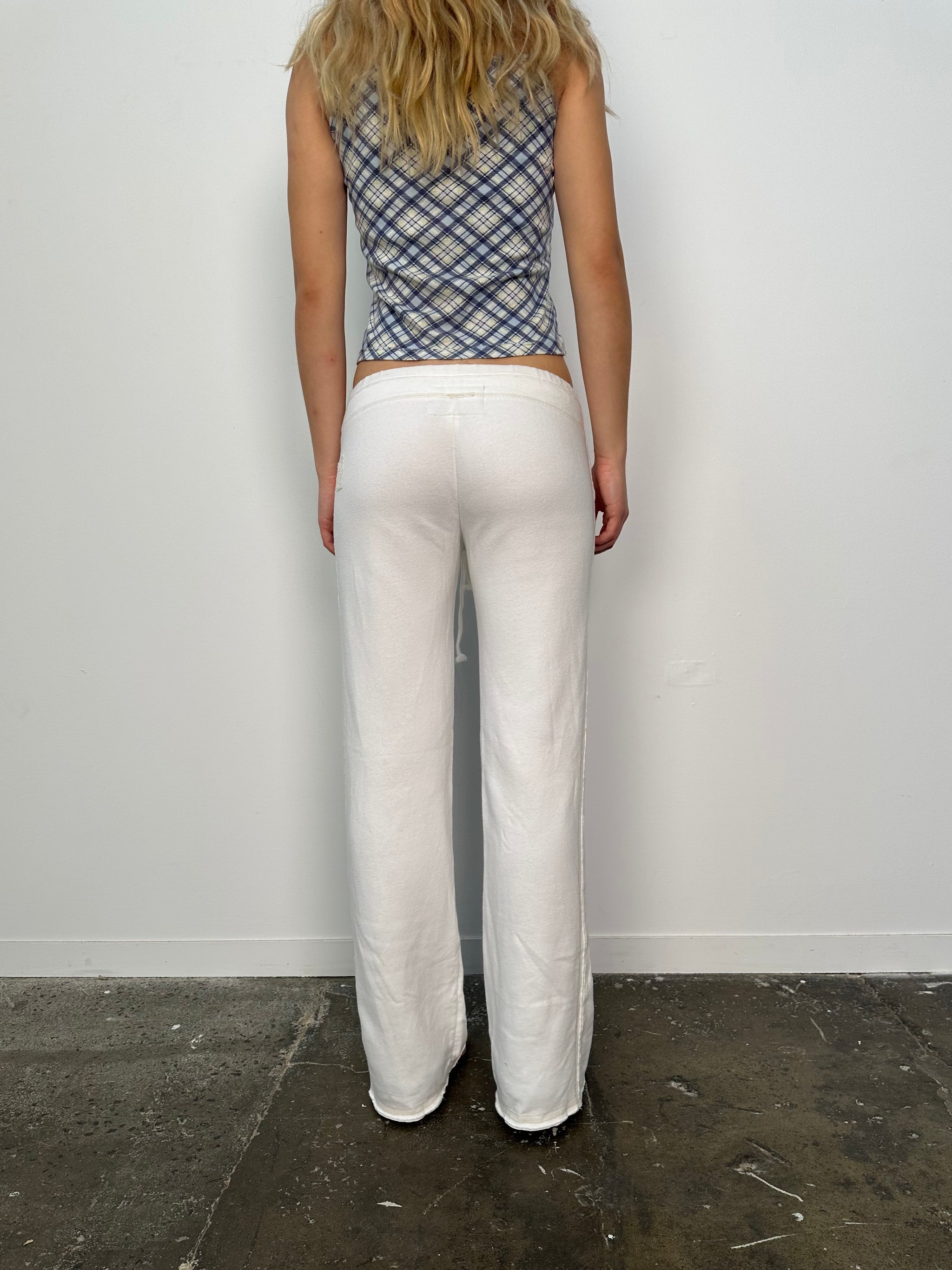 Abercrombie & Fitch White Flared Track Pants - Size M