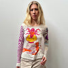 Colourful Graphic Print Long Sleeve - Size S/M