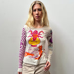 Colourful Graphic Print Long Sleeve - Size S/M