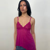 Hot Pink Lace Mesh Slip Dress - Size S