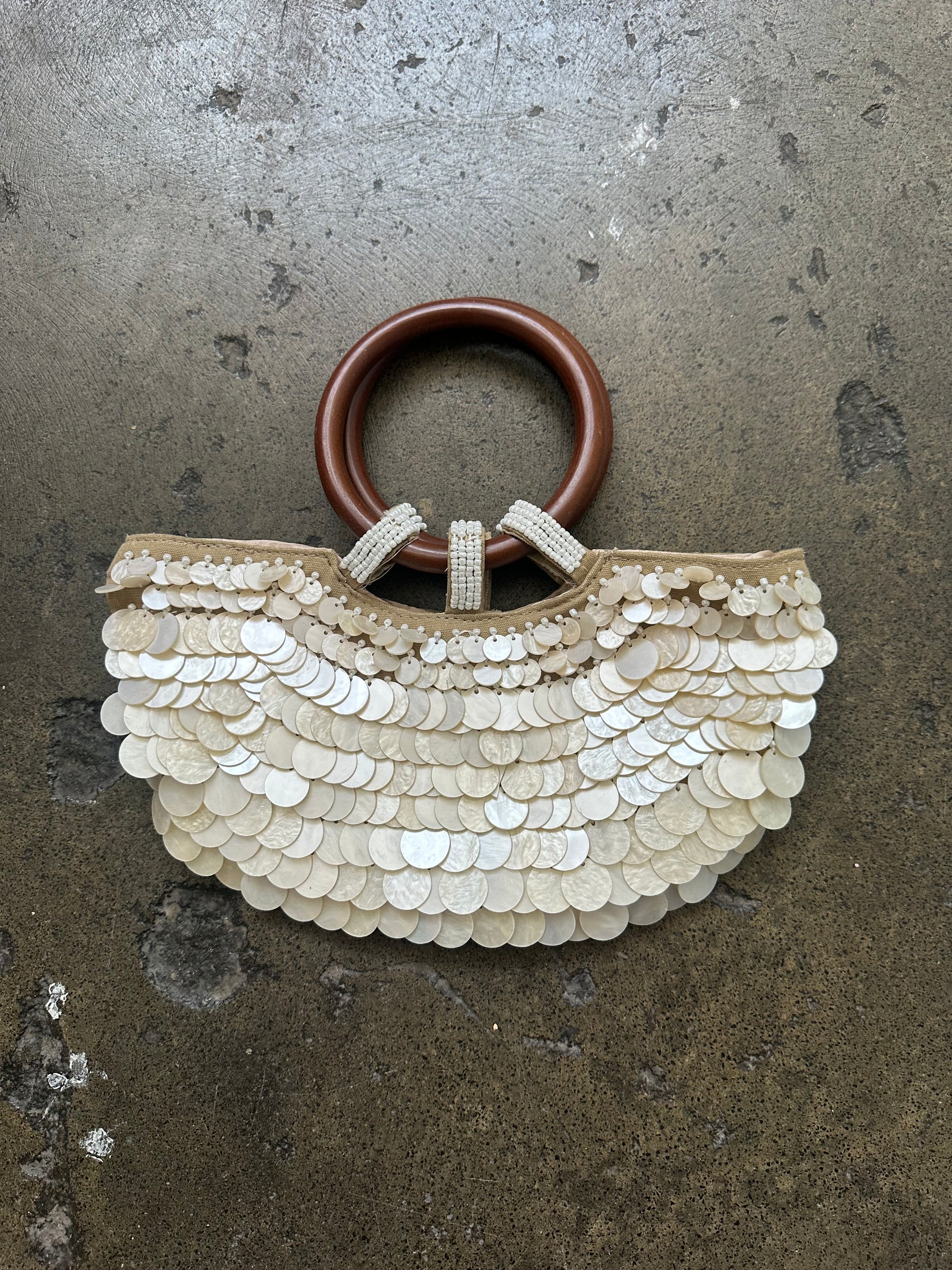 Boho Pearl Beaded Mini Bag