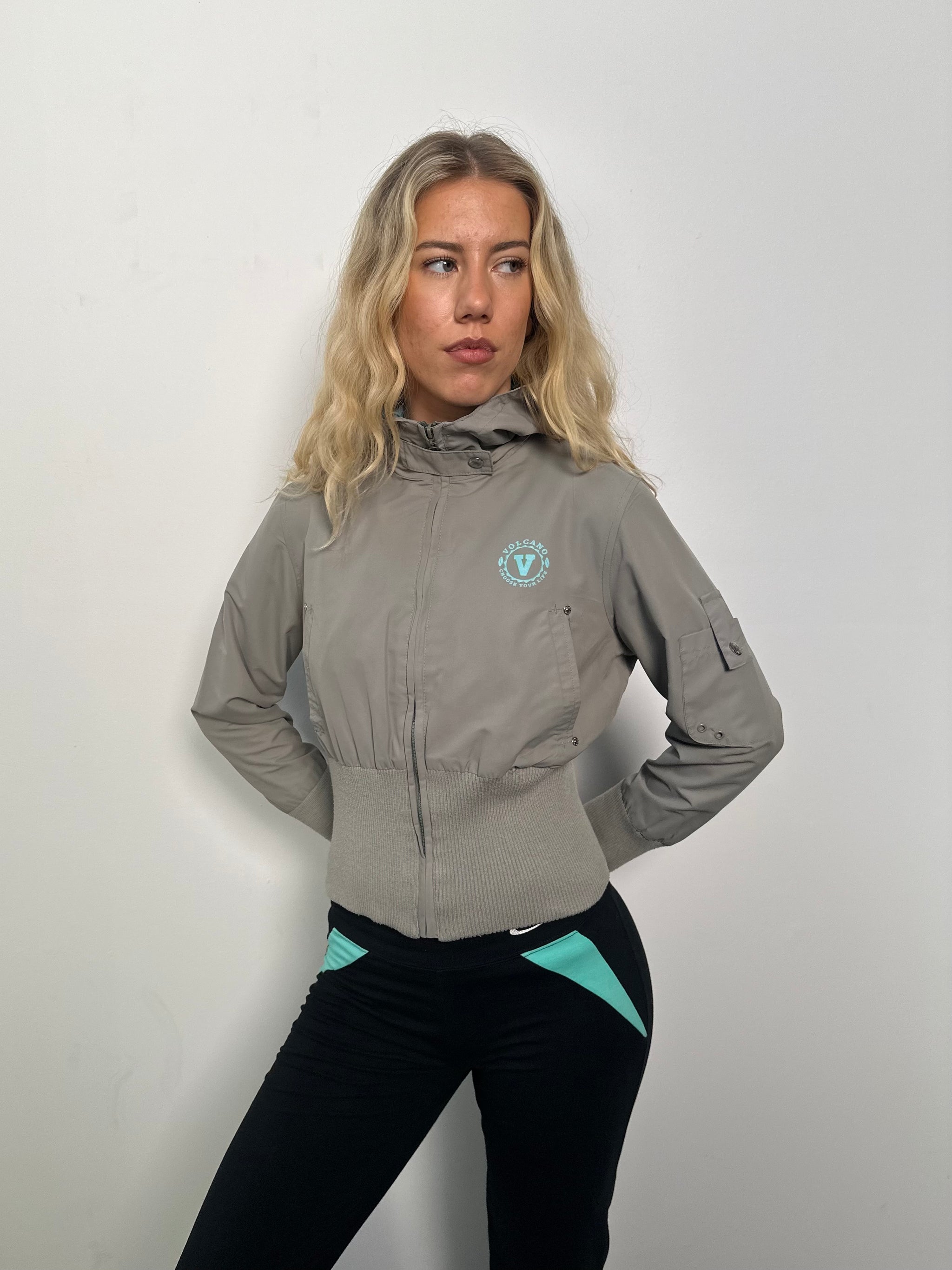 Volcano Grey Windbreaker Jacket - Size S