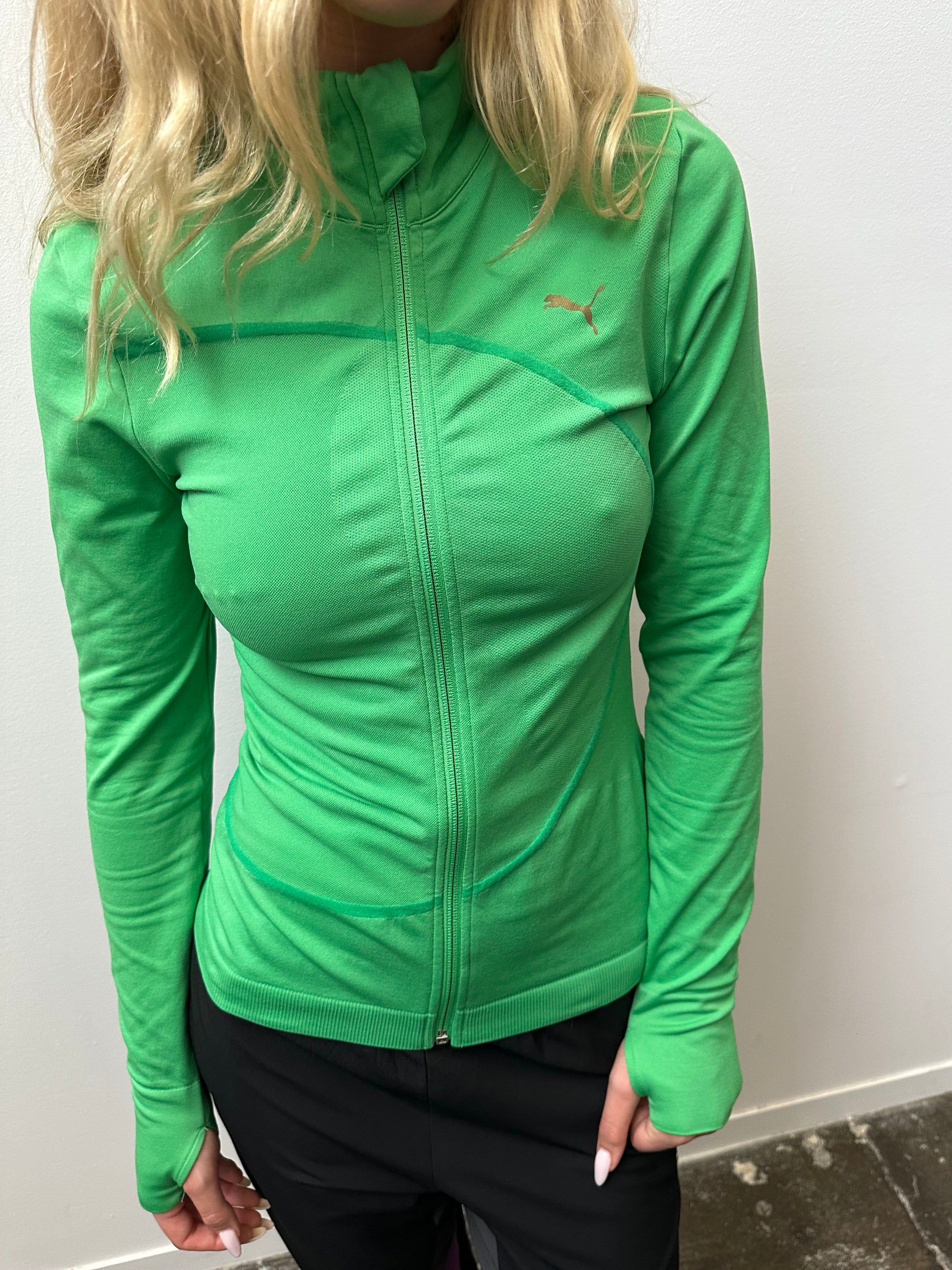 Green Puma Zip Up Jacket- Size S
