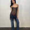 Roberto Cavalli Sheer Black Beaded Slip Dress - Size S