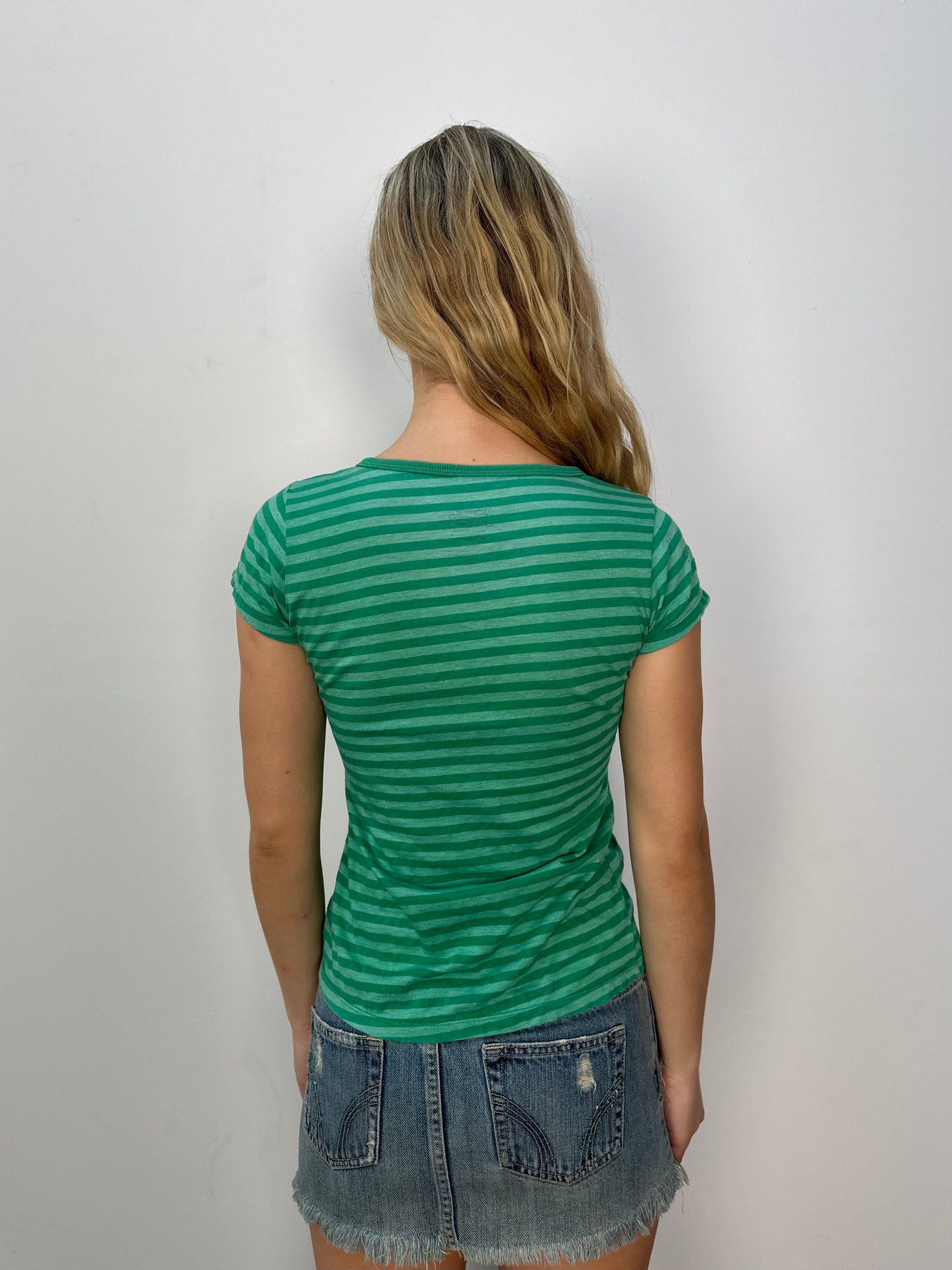 Lacoste Green Stripe T-Shirt - Size S