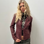 Burgundy Soft Leather Jacket - Size S
