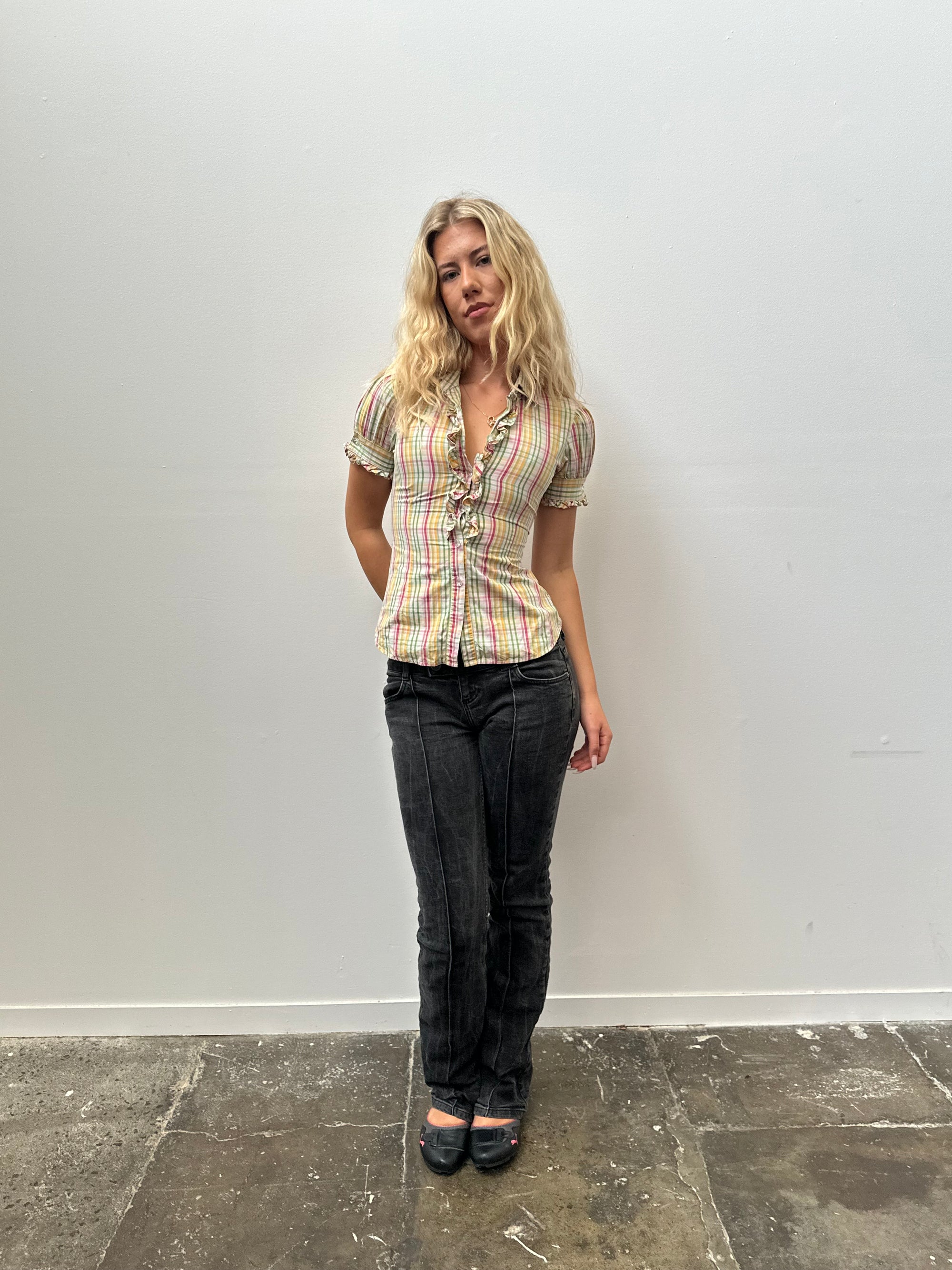 Pastel Multicoloured Check Shirt - Size S