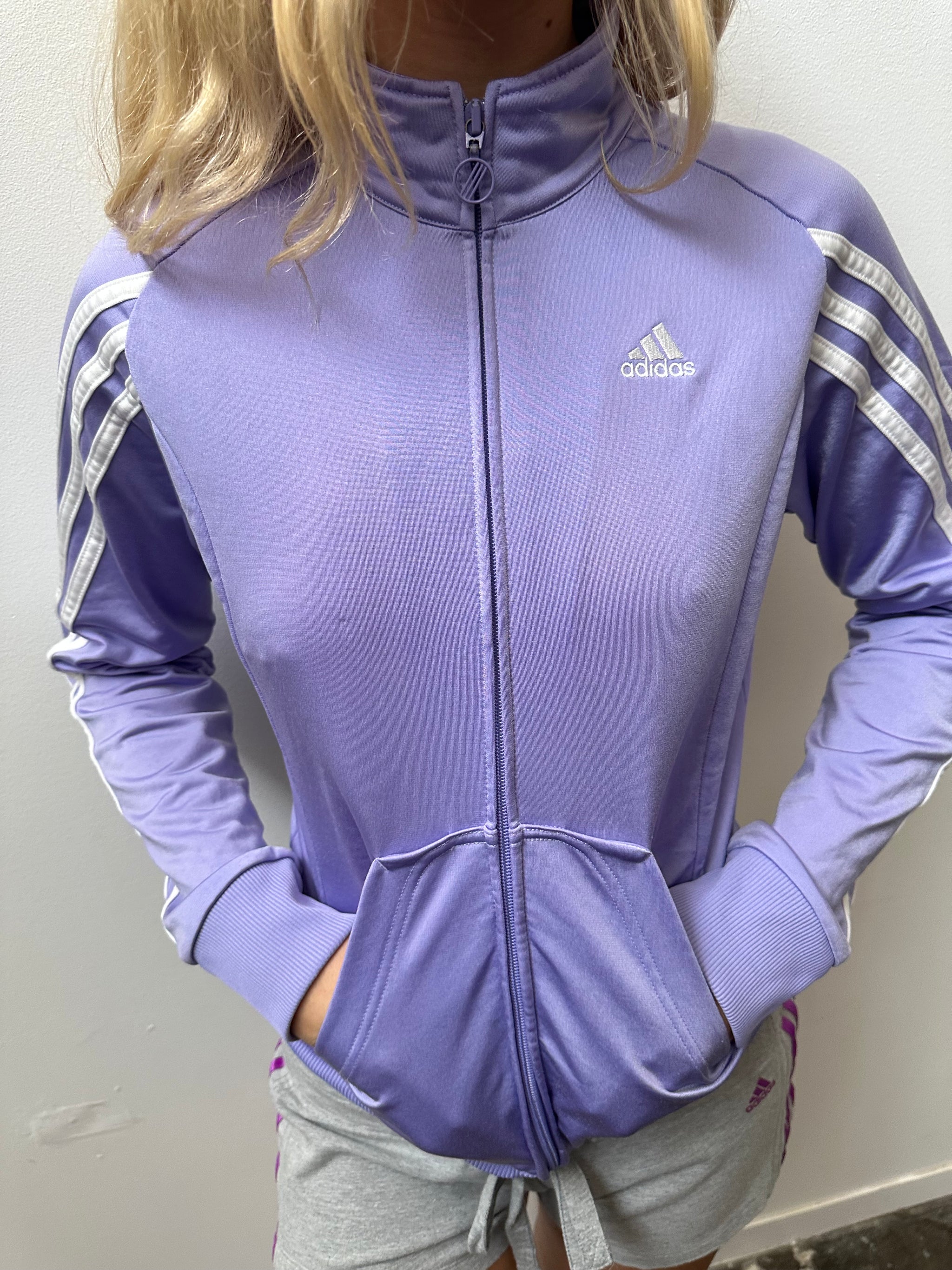 Adidas Lilac Zip Up Jacket - Size M