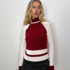 Red & White Panelled Turtleneck - Size M