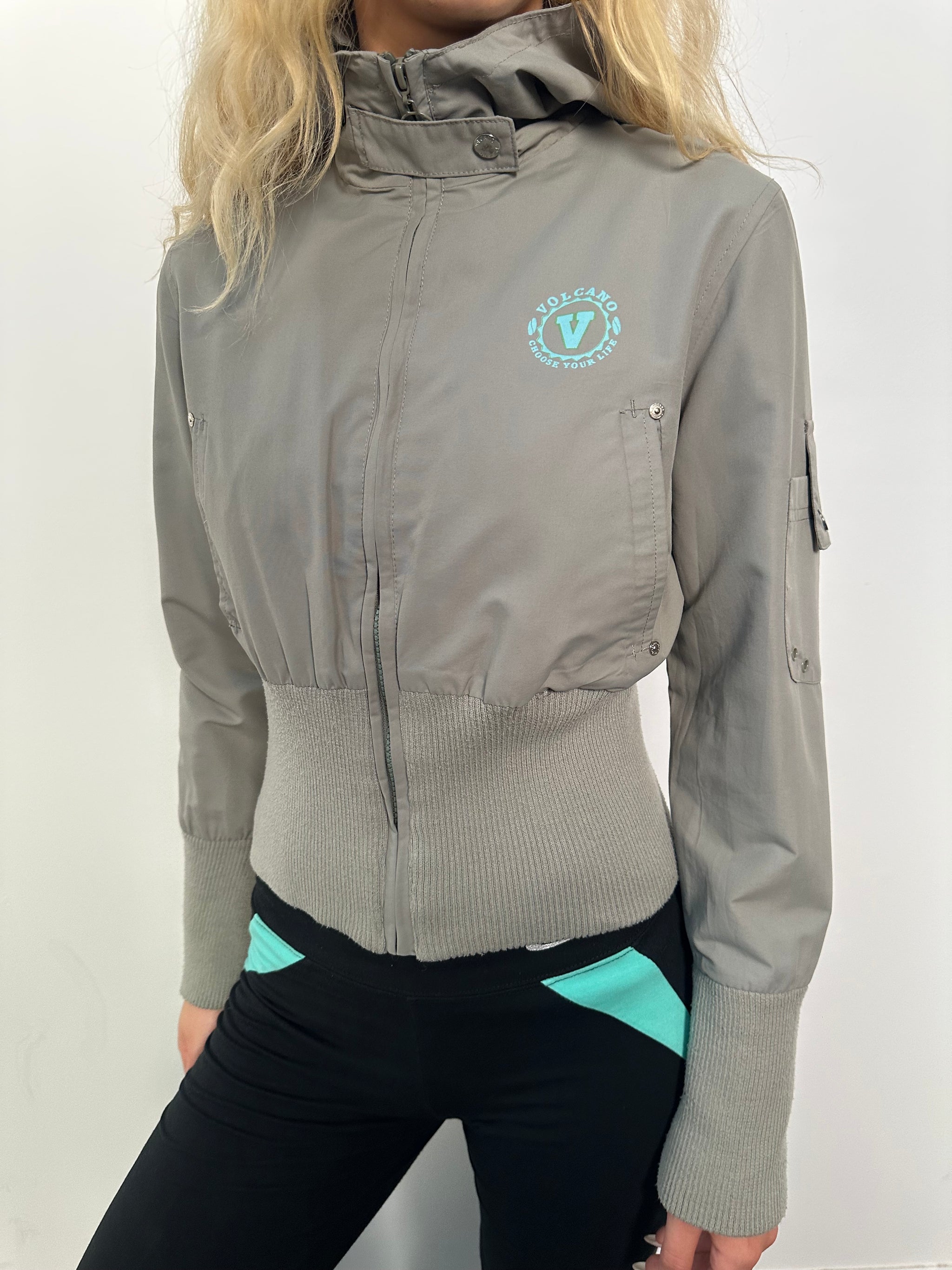 Volcano Grey Windbreaker Jacket - Size S