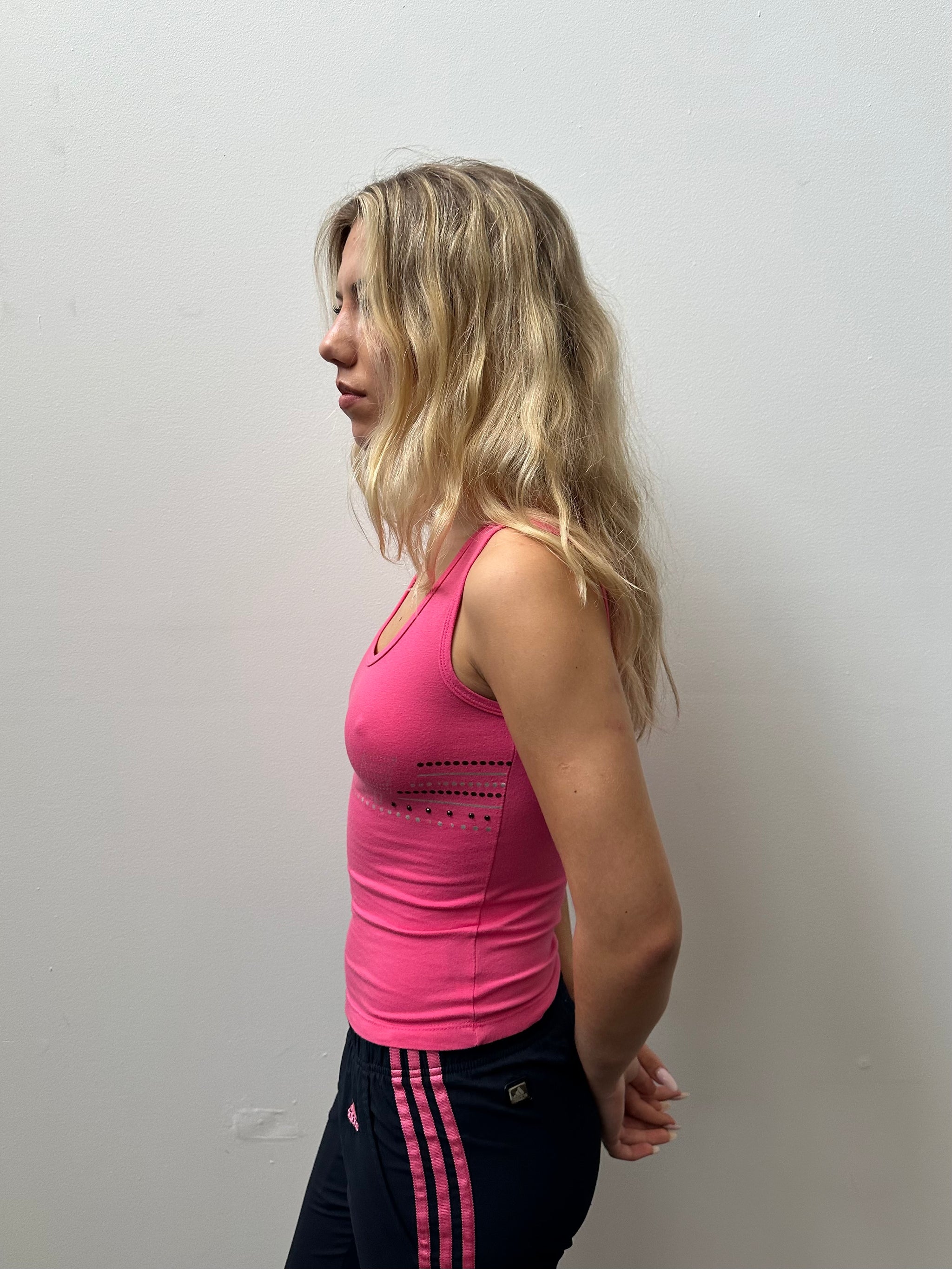 Bebe Pink Graphic Tank Top - Size S