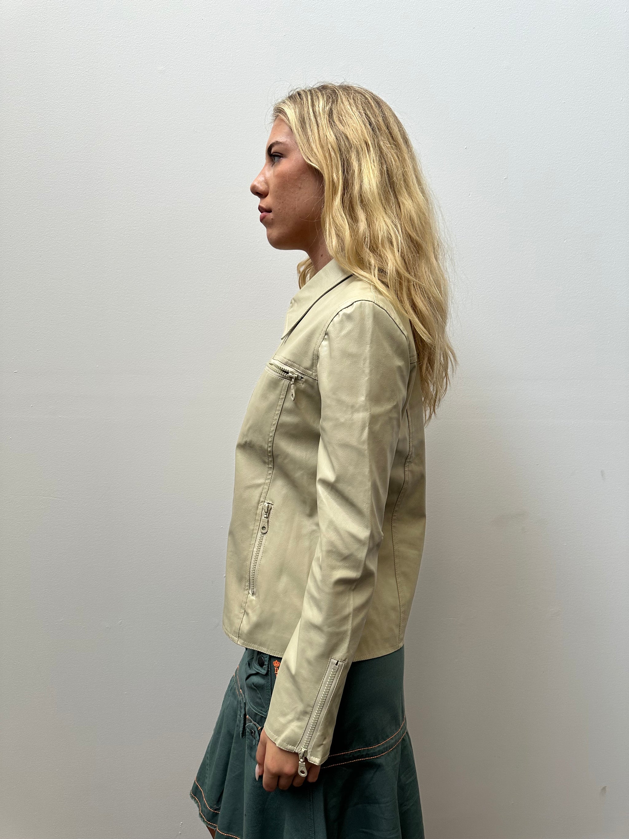 Cream PVC jacket - Size M