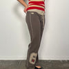 Grey Graphic Print Flared Track Pants - Size M