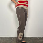 Grey Graphic Print Flared Track Pants - Size M