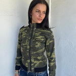 Camo Print Y2K Utilitarian Style Jacket - Size S