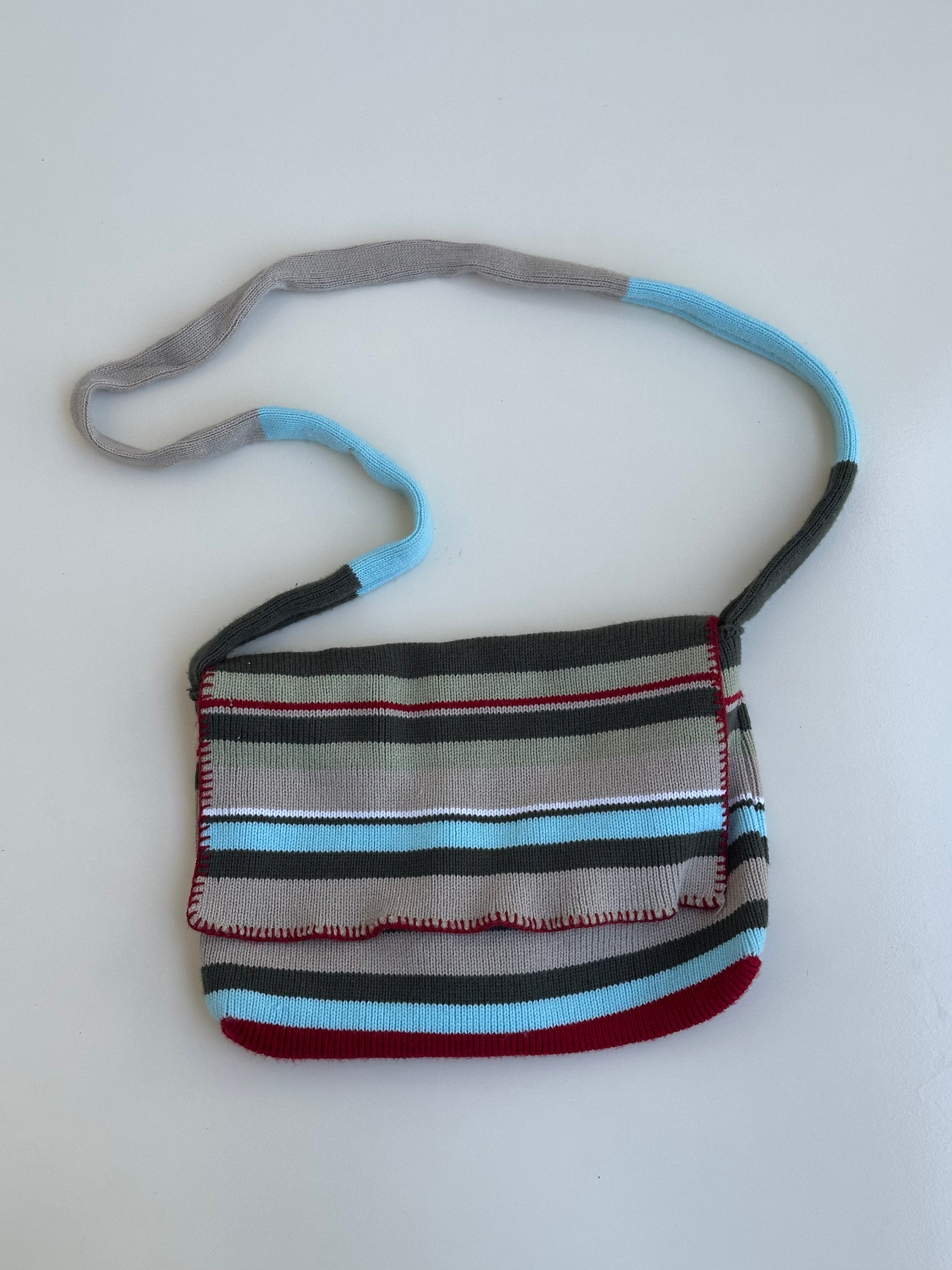 Multi Coloured Knitted Satchel Bag