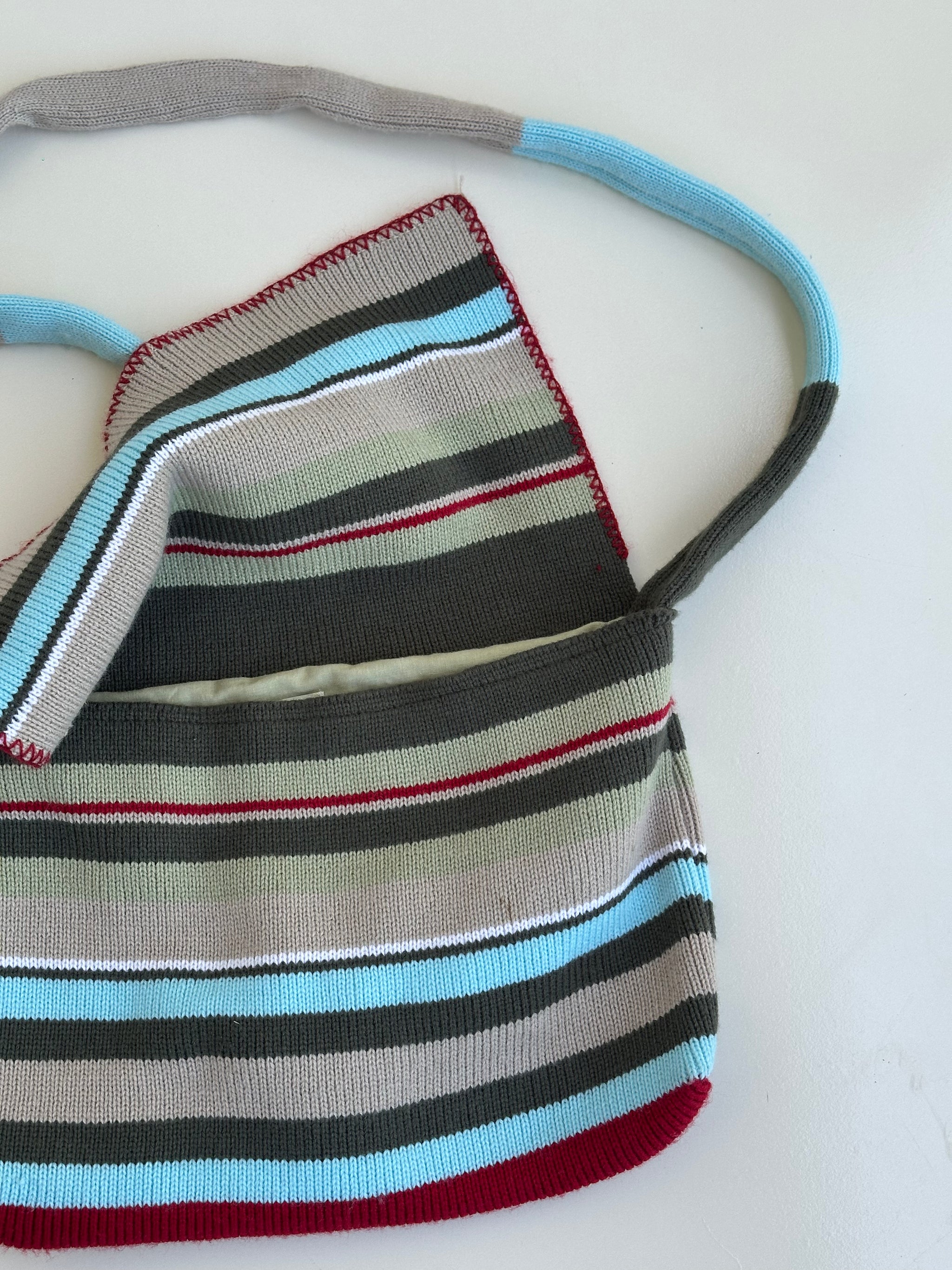 Multi Coloured Knitted Satchel Bag