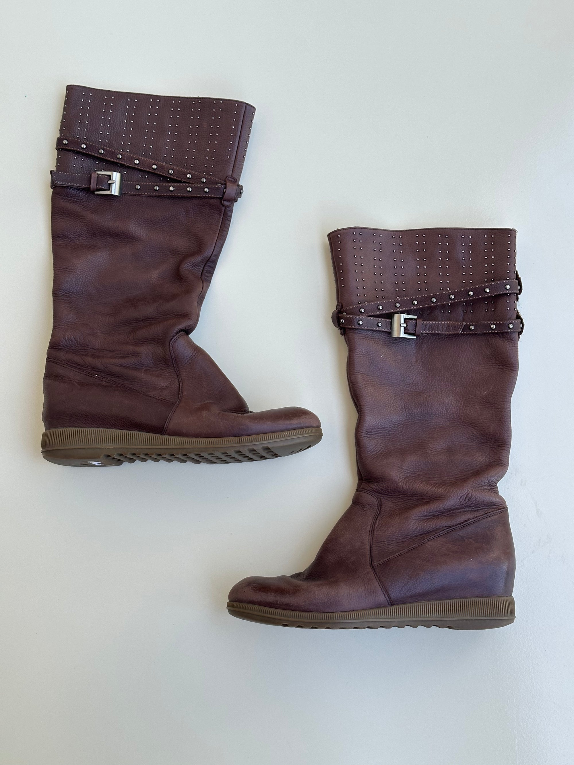 Y2K Scrunched Faux Leather Boots