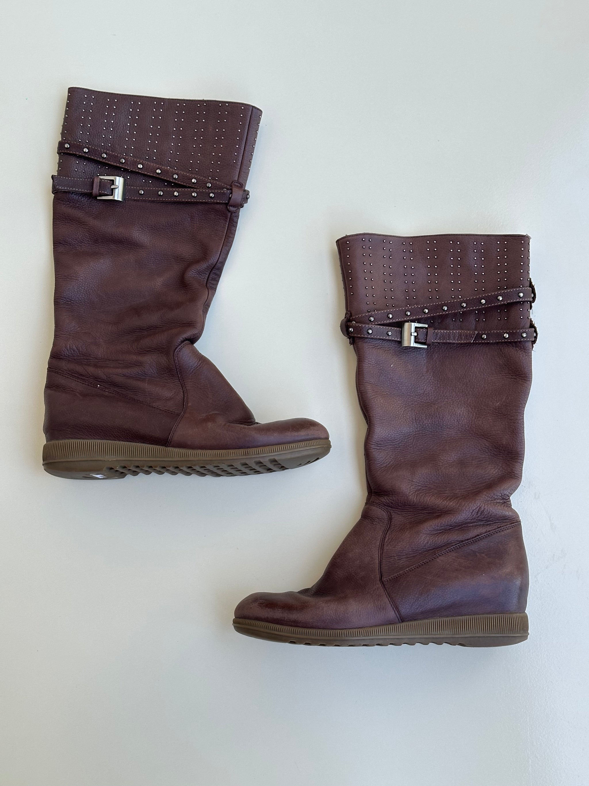 Y2K Scrunched Faux Leather Boots